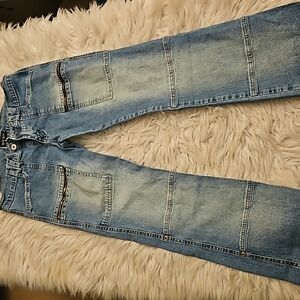Y2K Spoon Jeans Light Wash Patch Panel Denim Size 7 Juniors